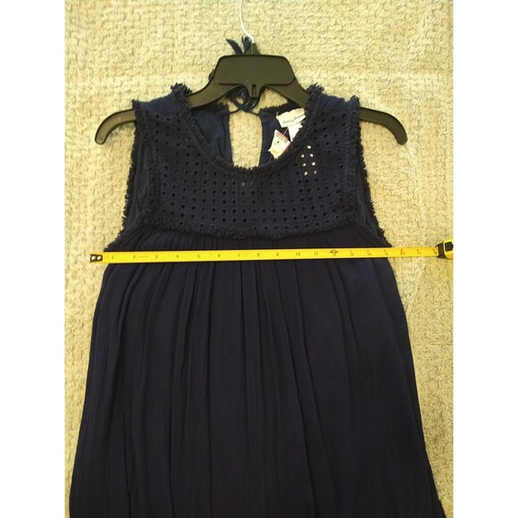 Tommy Bahama  Eyelet Mini Sleeveless Dress Xs Boho Peasant Blue Cottagecore - Picture 7 of 8